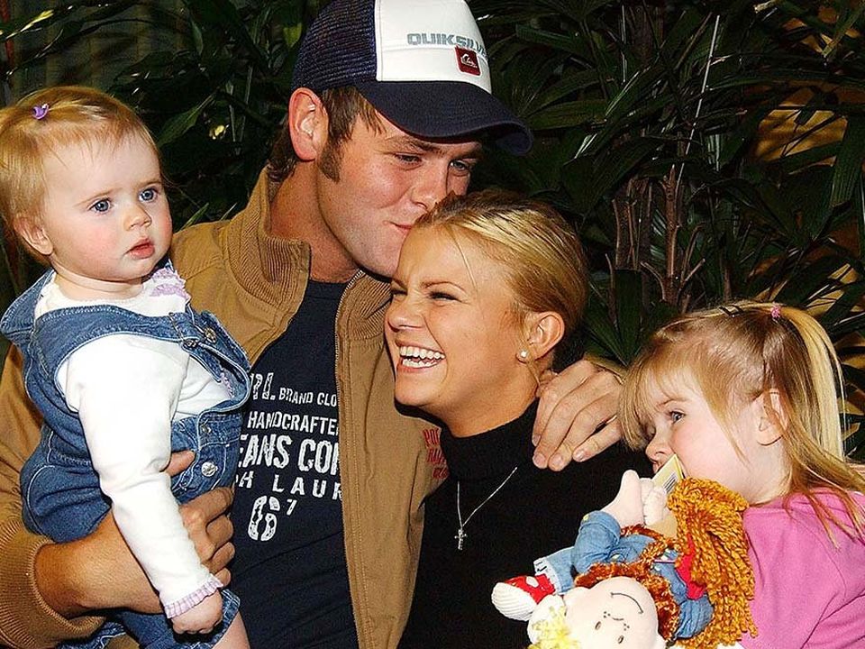 Brian with former wife Kerry Katona and their girls Molly and Lilly back in 2004