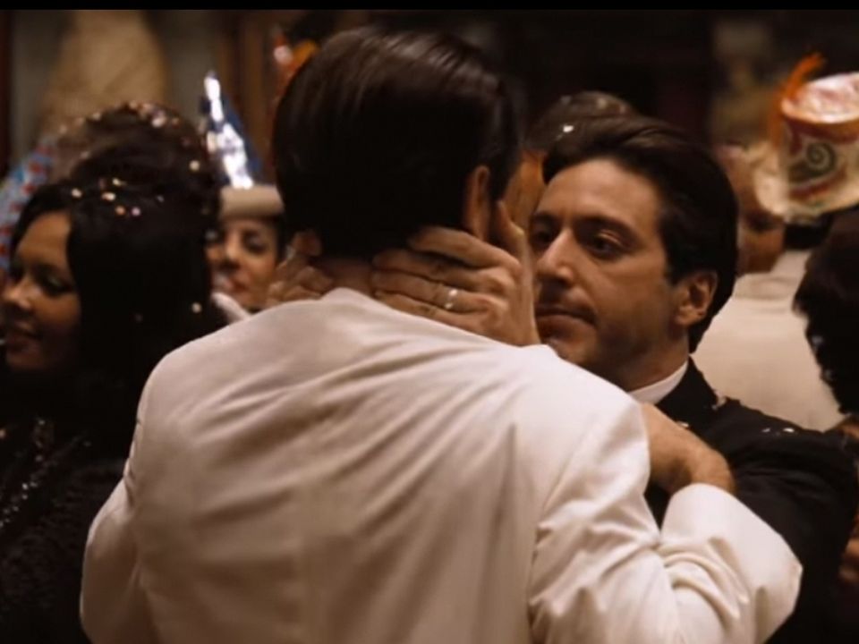 Michael Corleone (Al Pacino) tells his brother Fredo that he knows it was him who betrayed him in a scene from The Godfather Part II