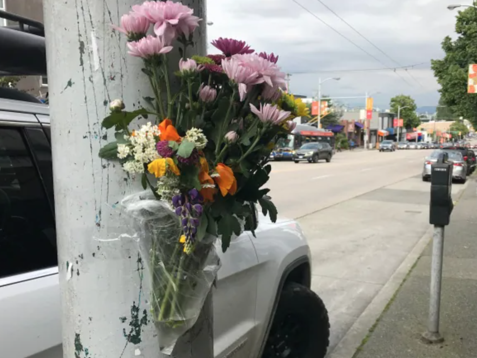 A small memorial was set up on West 4th Avenue. Photo: CBC