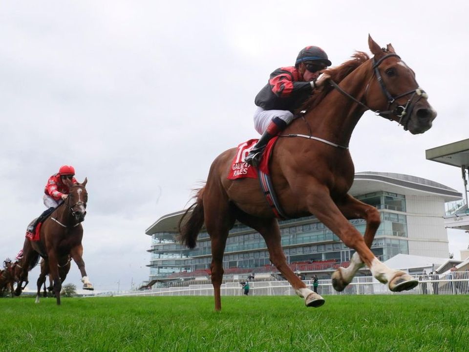 Wesley Joyce (right) on board Crowns Major at the 2021 Galway Races Summer Festival. The Moyross jockey had a fall from Red Hell at the 2022 event. Photo credit: Brian Lawless/PA Wire