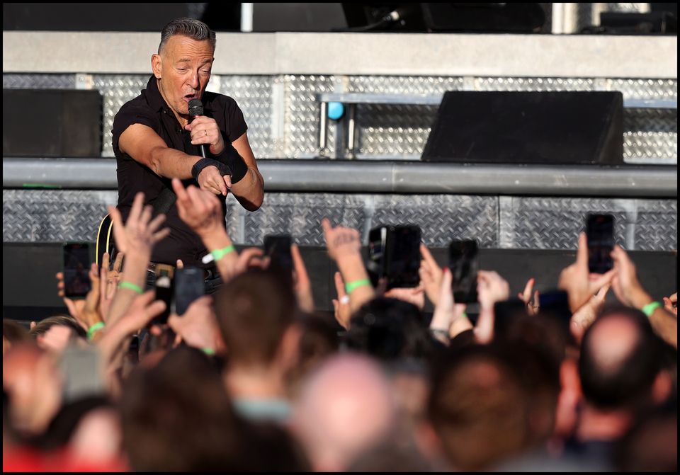 Bruce Springsteen rocks the crowd at the RDS. Photo: Steve Humphreys.
