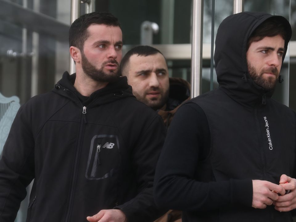 Lasha Chokolashvili, Davit Ergulashvili and David Chokolashvili at court