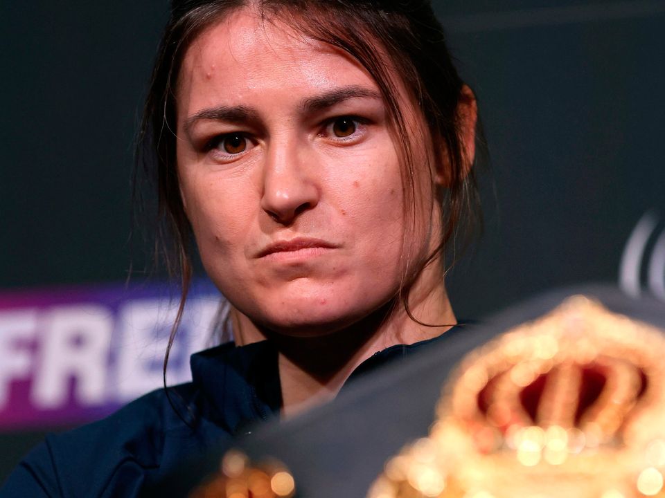 Katie Taylor during a press conference at The Mansion House, Dublin. Picture date: Monday March 20, 2023. PA Photo. See PA story BOXING Taylor. Photo credit should read: Damien Eagers/PA Wire.