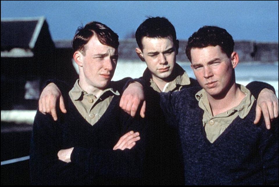 Shawn Hatosy (right) as Brendan Behan in the 2000 film Borstal Boy with Danny Dyer and Robin Laing