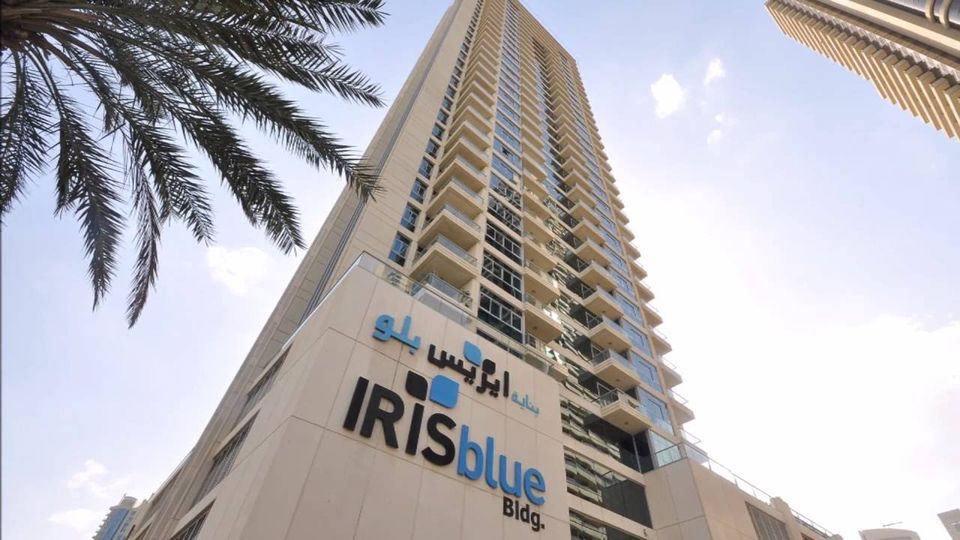 The landmark Iris Blue Building in Dubai Marina, has been listed as an address for Christopher Jnr