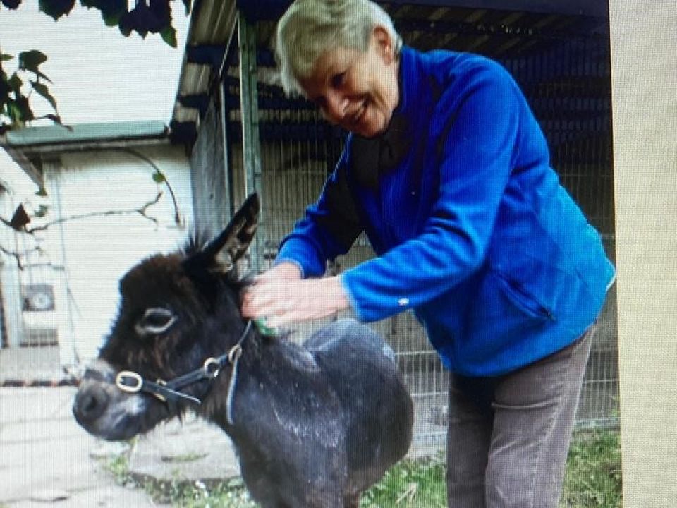 Mary Owens with Jenny the Donkey