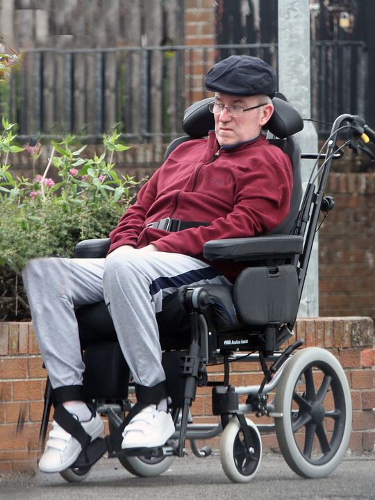 Kevin ‘Flatcap’ Murray  in 2017 in Strabane shortly before his death from motor neurone disease