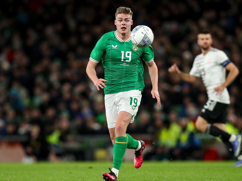 Evan Ferguson of Republic of Ireland will face a big challenge against France. Photo: Michael P Ryan/Sportsfile