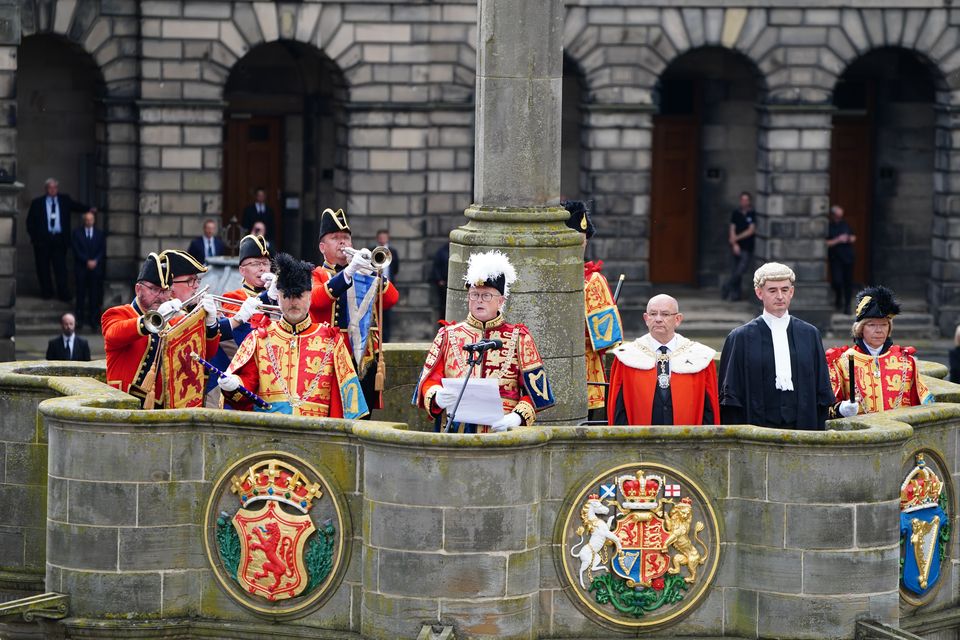 An Accession Proclamation Ceremony at Mercat Cross, Edinburgh, publicly proclaiming King Charles III as the new monarch. Picture date: Sunday September 11, 2022.
