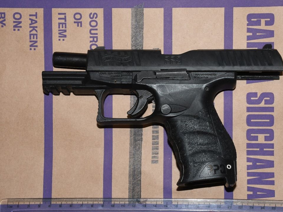A loaded semi-automatic pistol was located along with a small amount of cocaine following a search of residence in Ballyfermot.