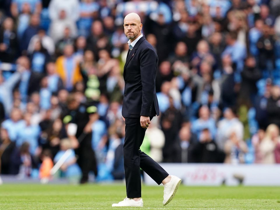 Manchester United manager Erik ten Hag reacts following the Premier League match at the Etihad Stadium, Manchester. Picture date: Sunday October 2, 2022.