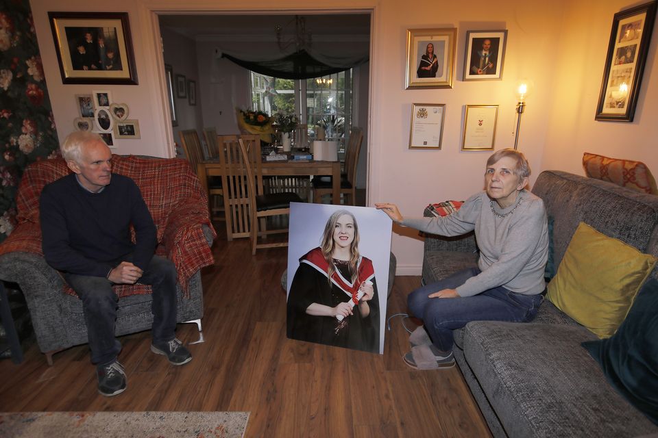 Noel and Bernie McNally in their Lurgan home as the family waits for the suspect, who was captured on CCTV, to be found