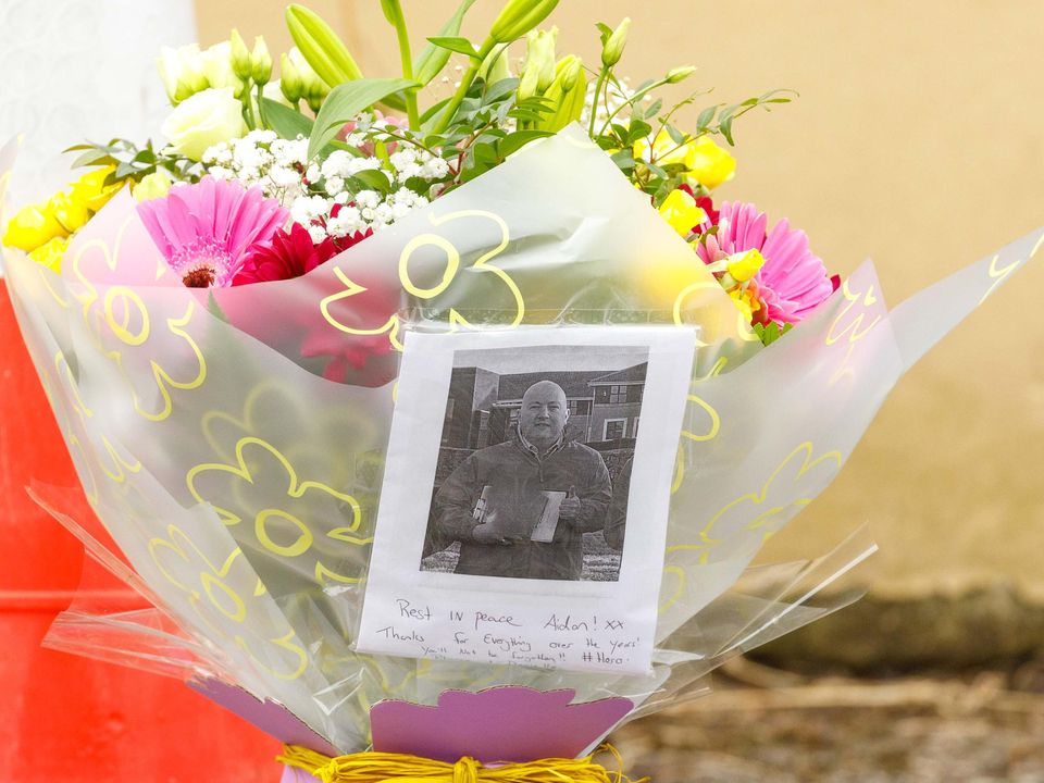 Flowers at the scene where the body of man in his 30s was found in house at Cartron, Sligo in ‘unexplained circumstances’ Photo: James Connolly