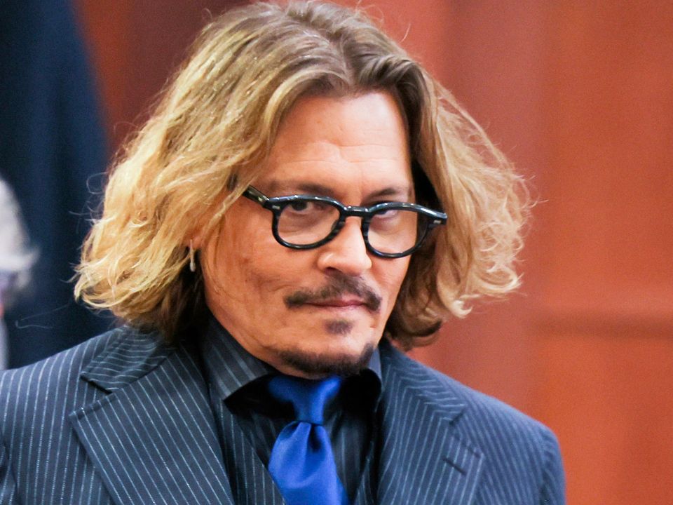Actor Johnny Depp in the courtroom at the Fairfax County Circuit Courthouse in Fairfax, Virginia (Evelyn Hockstein/Pool Photo via AP)