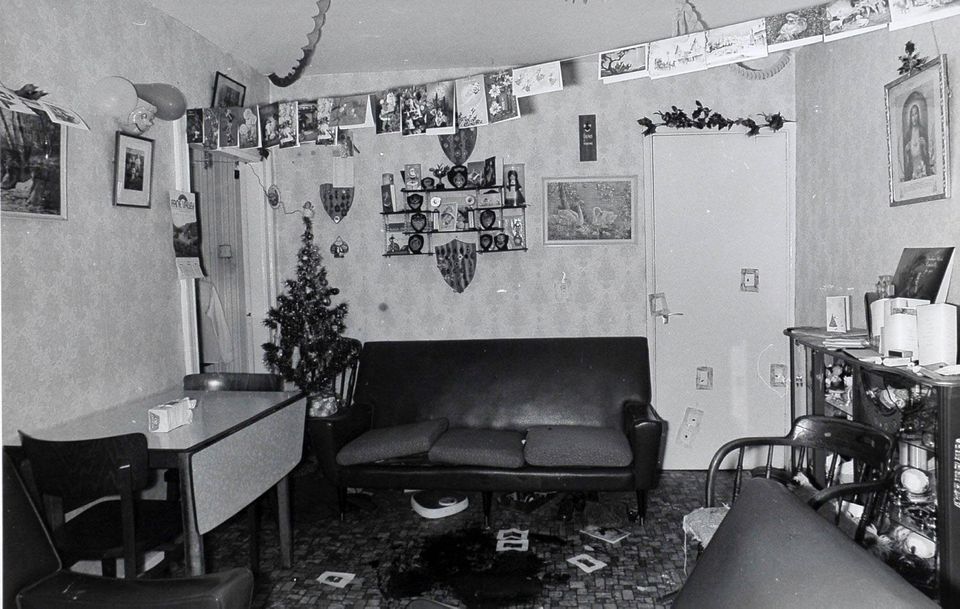 Police photos taken inside the Reavey family home shortly after John Martin (25), Brian (22) and Anthony Reavey (17) were gunned down in their Whitecross home in 1976.