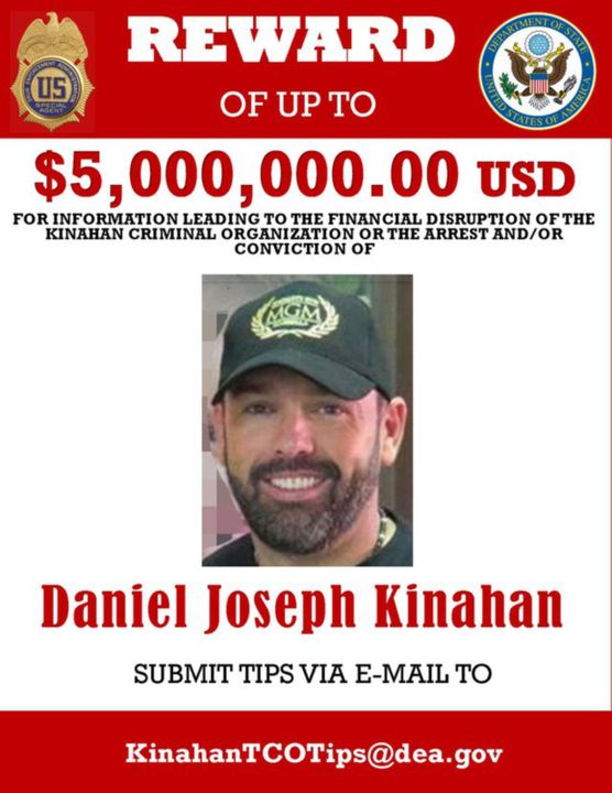 US authorities have put up a massive $5m reward for information leading to the arrest of Daniel Kinahan