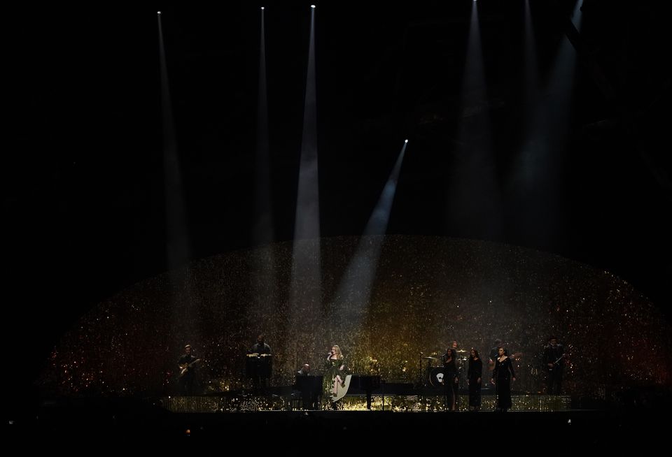Adele performs during the Brit Awards 2022 at the O2 Arena, London. Picture date: Tuesday February 8, 2022.