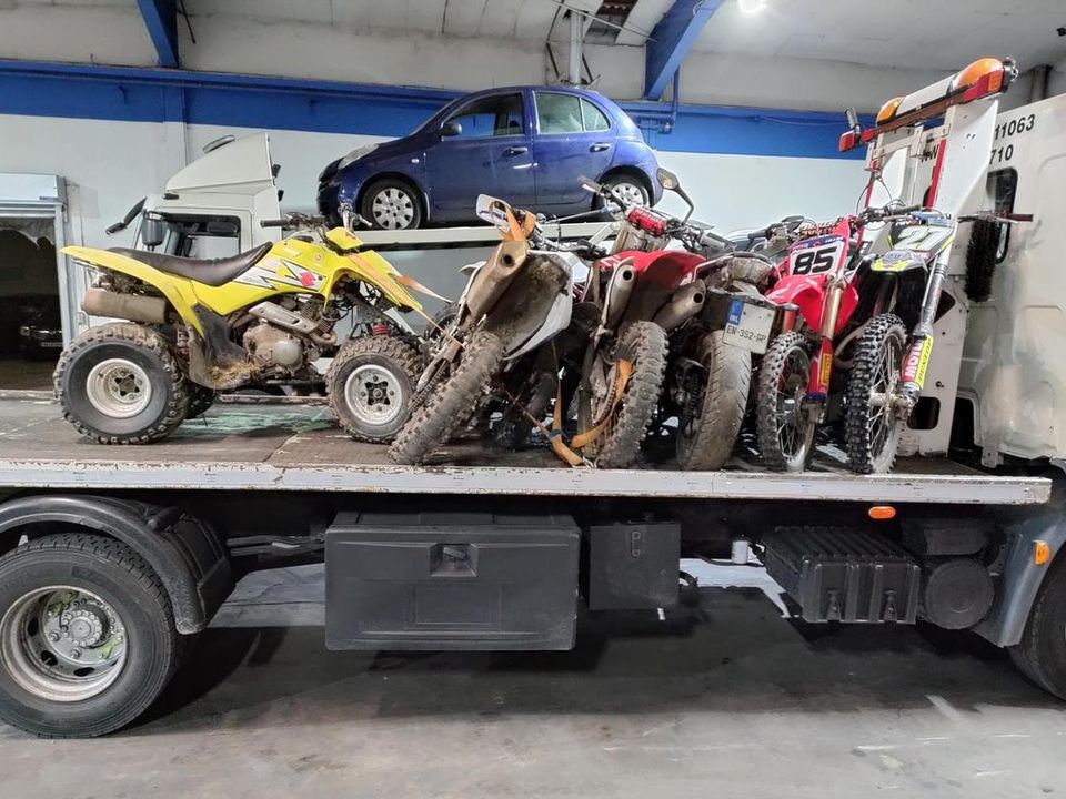 Seized scrambler bikes.