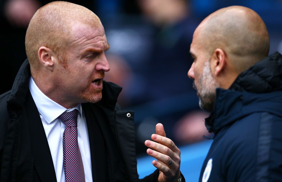 Pep Guardiola, right, is a fan of Sean Dyche, left (Dave Thompson/PA)