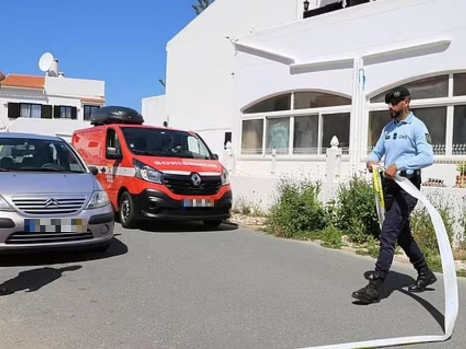 Portuguese police cordon off the crime scene