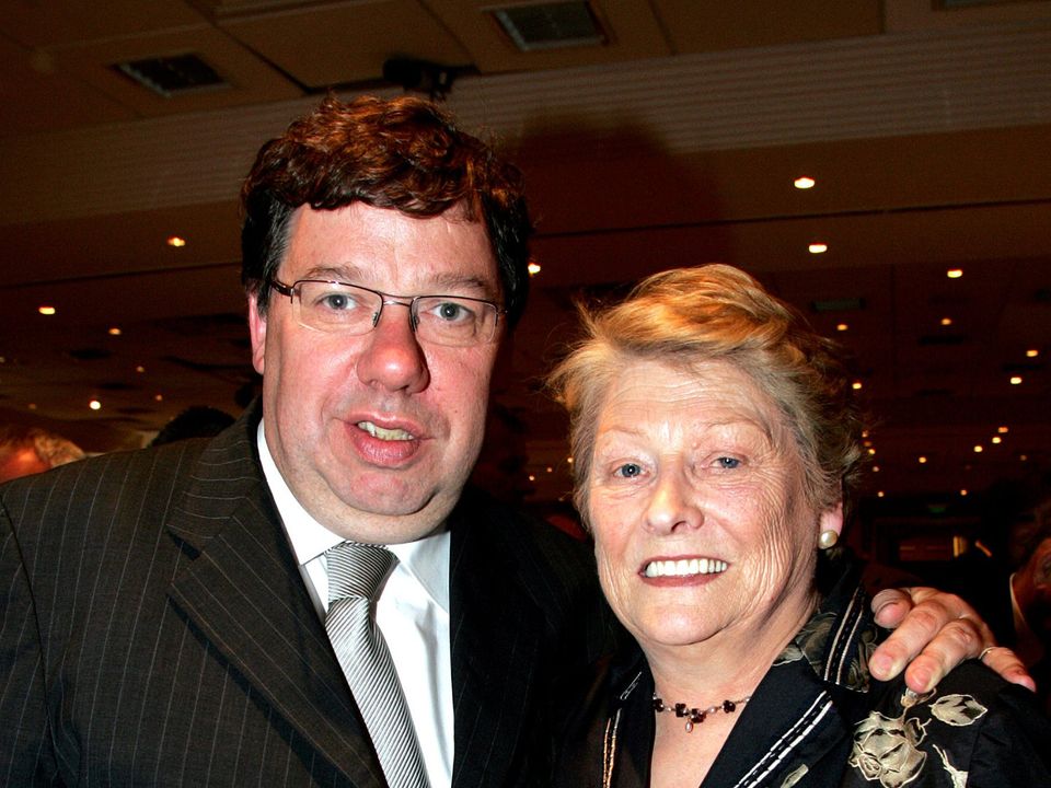 Brian Cowen with his mother 'May'