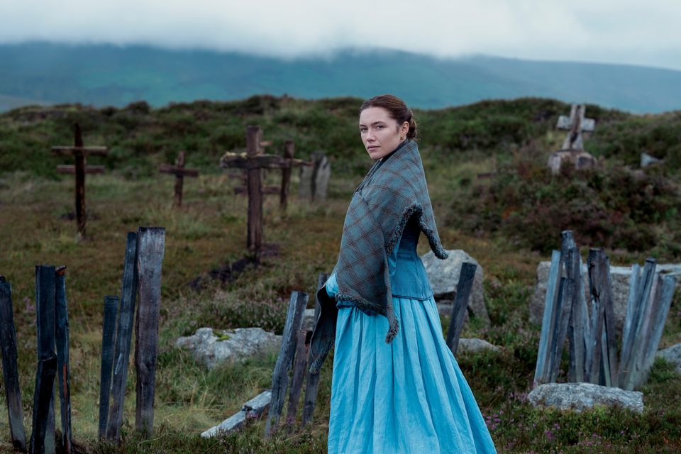 Actress Florence Pugh in County Wicklow during filming of 'The Wonder. Photo: Christopher Barr/Netflix