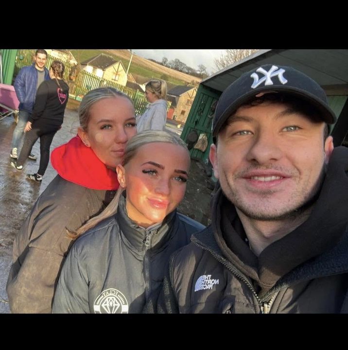 Barry Keoghan posed with staff at the Claverhouse Equestrian Centre in Dundee