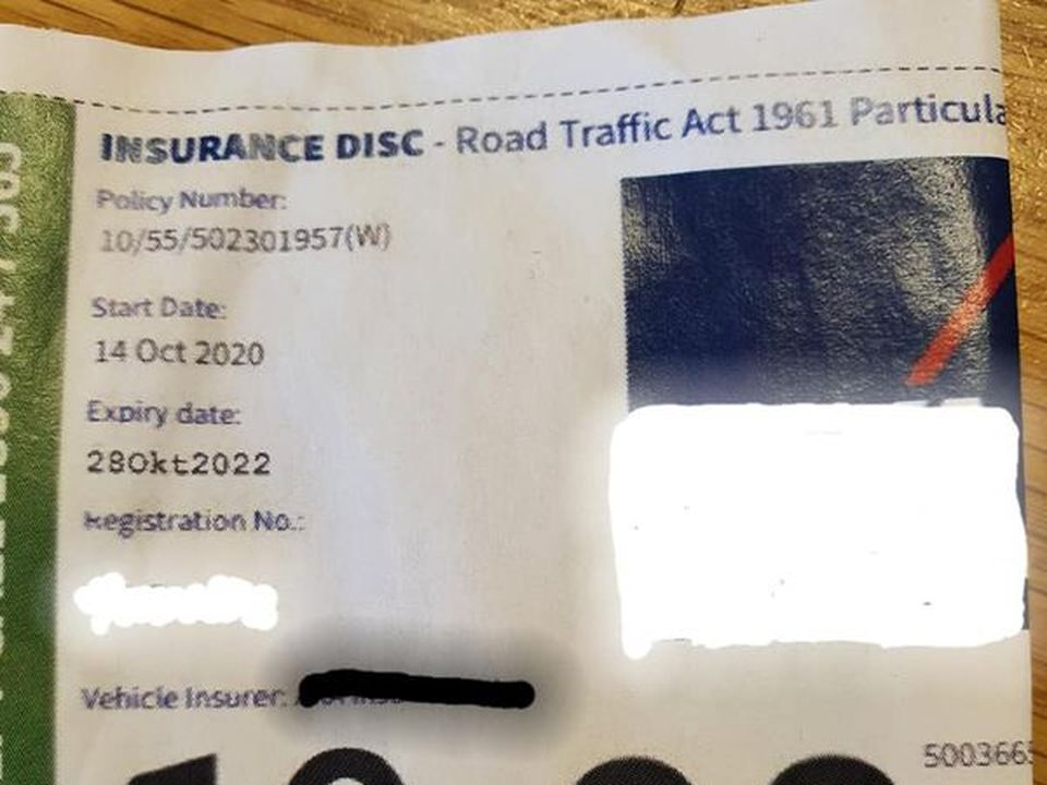 The bogus disc discovered by gardai