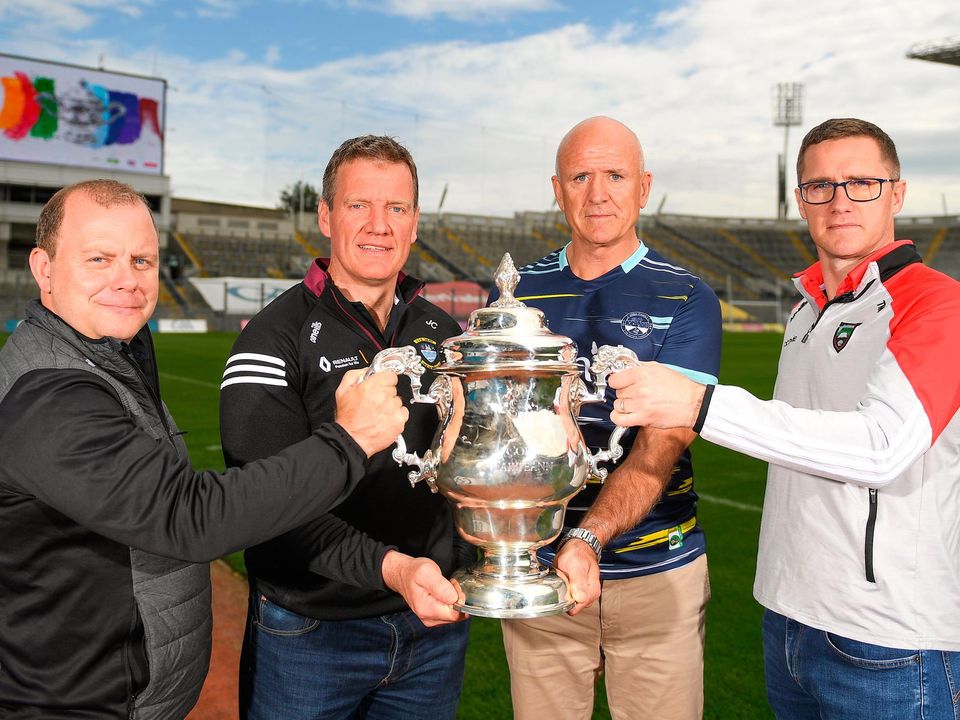 Cavan’s Mickey Graham, Westmeath’s Jack Cooney, Offaly’s John Maughan and Sligo’s Tony McEntee. Photo: Eóin Noonan/Sportsfile