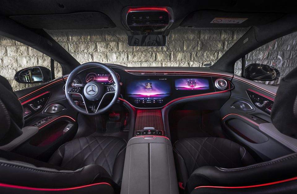 Mercedes offers the option of a ‘hyperscreen’ in the EQS