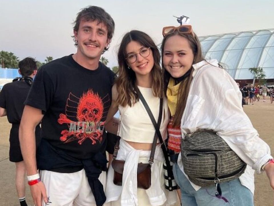Normal People stars Paul Mescal and Daisy Edgar-Jones with a fan at Coachella.