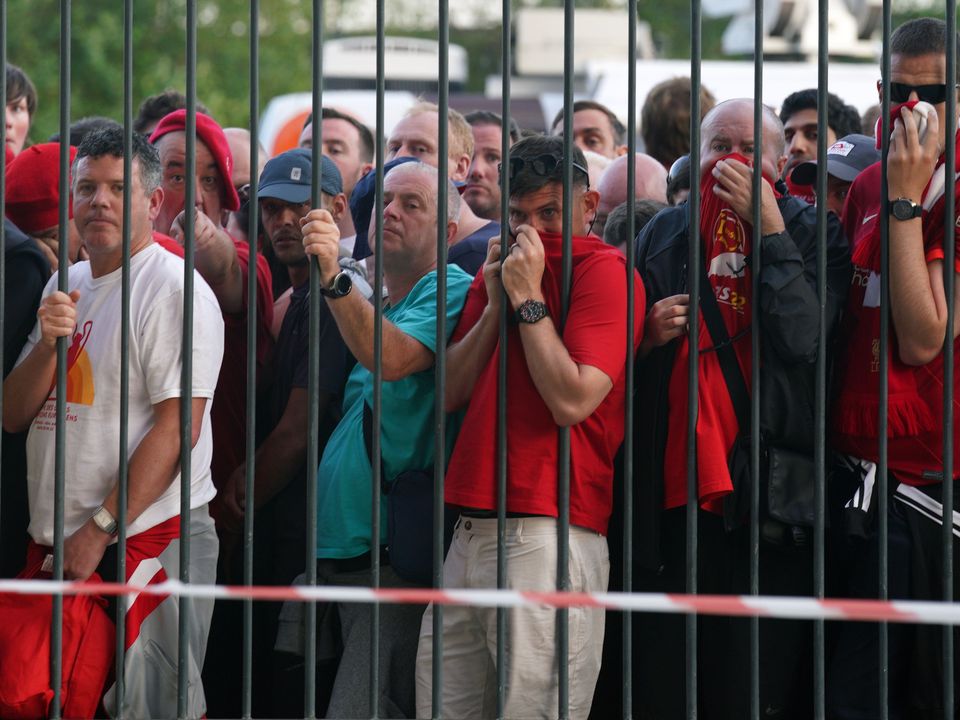 Liverpool fans were tear-gassed outside the Stade de France prior to the Champions League final (Peter Byrne/PA)