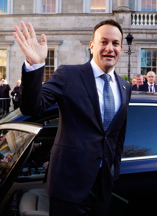 Newly elected Taoiseach Leo Varadkar leaves Leinster House in Dublin to travel to Aras an Uachtarain. Picture date: Saturday December 17, 2022. PA Photo. See PA story IRISH Taoiseach . Photo credit should read: Brian Lawless/PA Wire