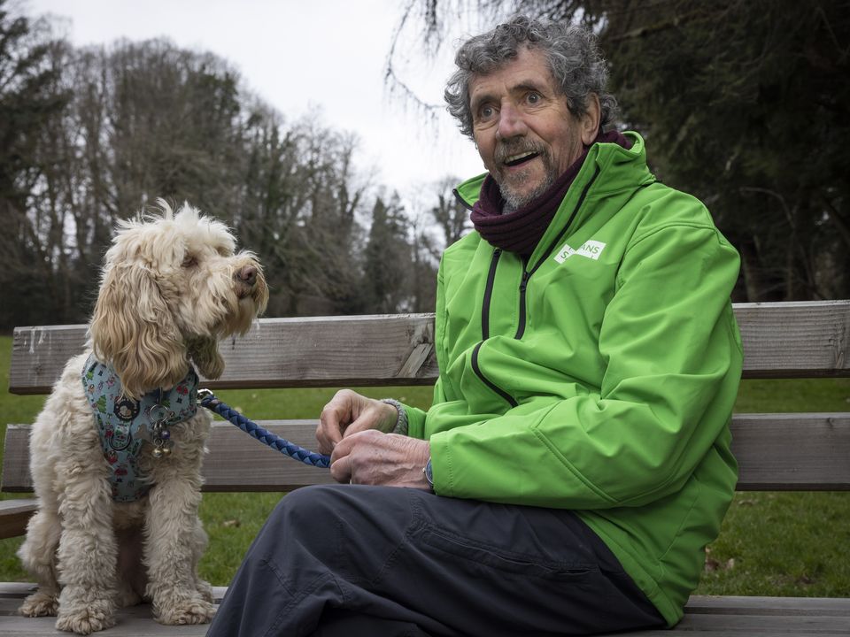 Charlie Bird with his dog Tiger. Photo: Fergal Philips