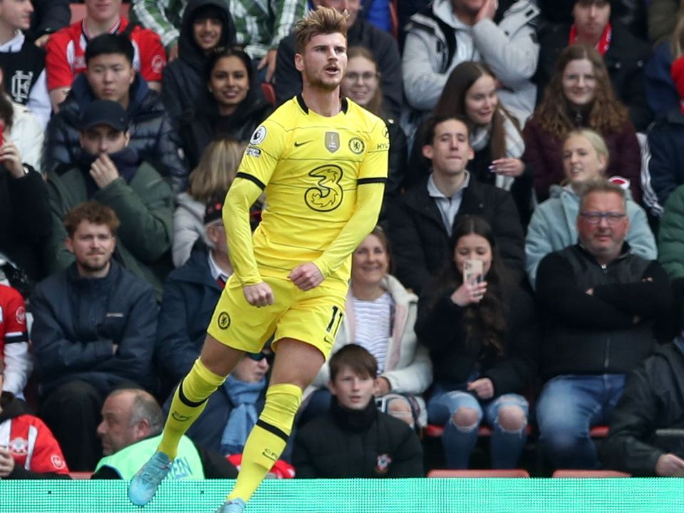 Timo Werner scored two of Chelsea’s six goals (Kieran Cleeves/PA)