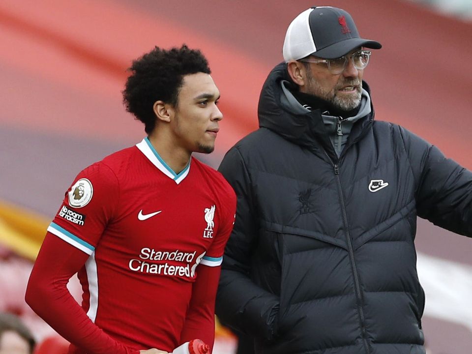 Liverpool manager Jurgen Klopp was surprised by Trent Alexander-Arnold’s England omission (Phil Noble/PA)