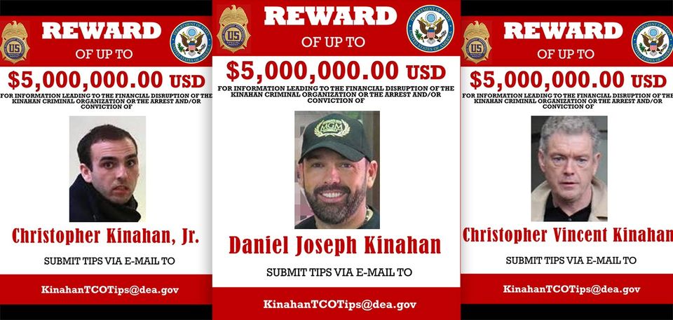 U.S. authorities issued wanted posters for members of the Kinahan family.