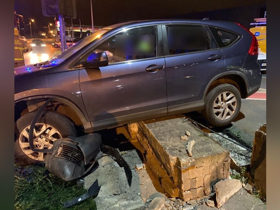 The car crashed into a wall in Rathfarnham on Saturday evening