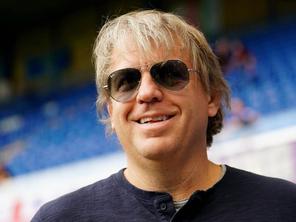 Todd Boehly, pictured, on the Stamford Bridge pitch after Chelsea completed their Premier League campaign (Adam Davy/PA)