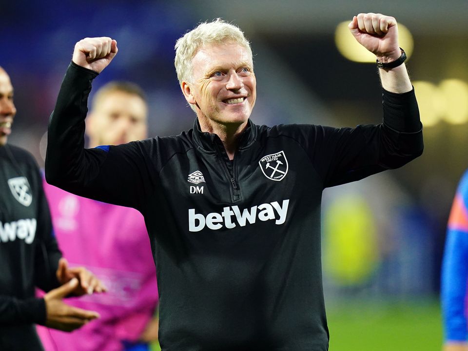 David Moyes hopes to keep his West Ham players’ feet on the ground after their stunning success at Lyon (Adam Davy/PA)