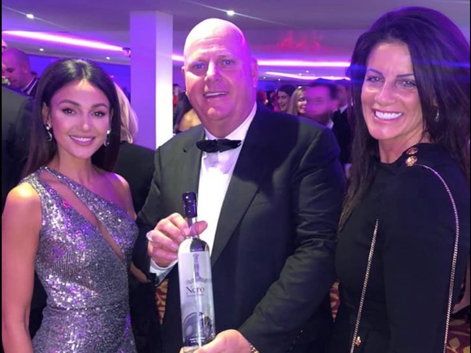 Morrisey and wife Nicola with celeb Michelle Keegan