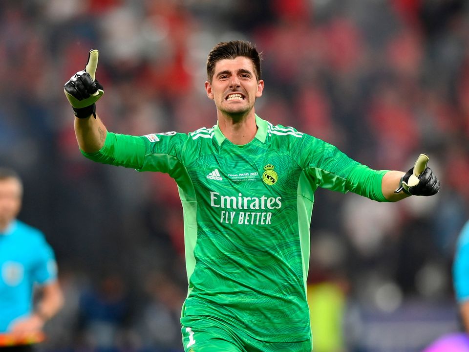 Thibaut Courtois of Real Madrid celebrates following their sides victory in the UEFA Champions League final. (Photo by Shaun Botterill/Getty Images)