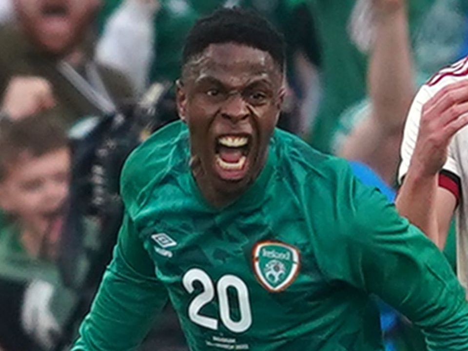 Chiedozie Ogbene scored his third Republic of Ireland goal in six appearances against Belgium (Brian Lawless/PA)