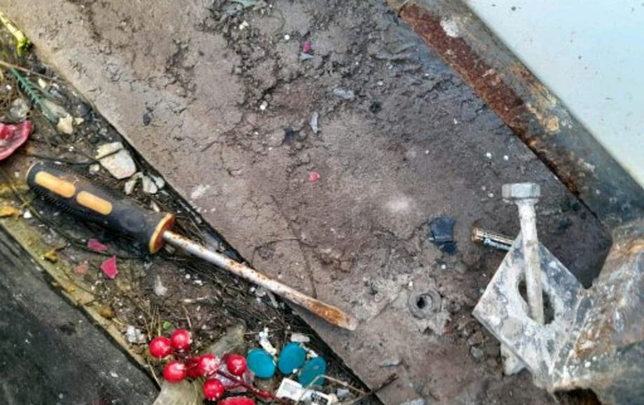 A screwdriver left at the scene in the cemetery