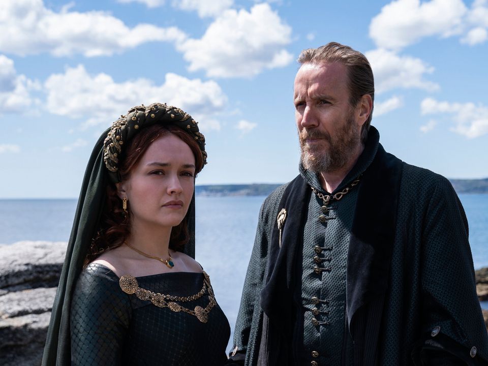 Undated handout photo issued by HBO of Olivia Cooke as Alicent Hightower and Rhys Ifans as Otto Hightower in the Game of Thrones prequel House of the Dragon.  Issue date: Wednesday May 5, 2021. PA Photo.  See PA story SHOWBIZ Dragon. Photo credit should read: Ollie Upton/HBO/PA Wire 

NOTE TO EDITORS: This handout photo may only be used in for editorial reporting purposes for the contemporaneous illustration of events, things or the people in the image or facts mentioned in the caption. Reuse of the picture may require further permission from the copyright holder.