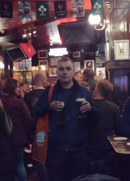 Eugene Masterson with some pricey pints