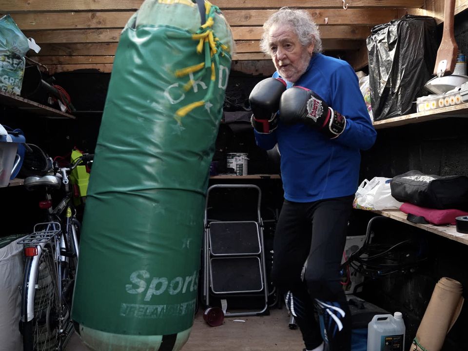 Tom Reeves (85) has a punchbag in his shed