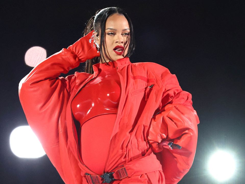 Rihanna at the Super Bowl. Photo: Mark J Rebilas/USA TODAY Sports 