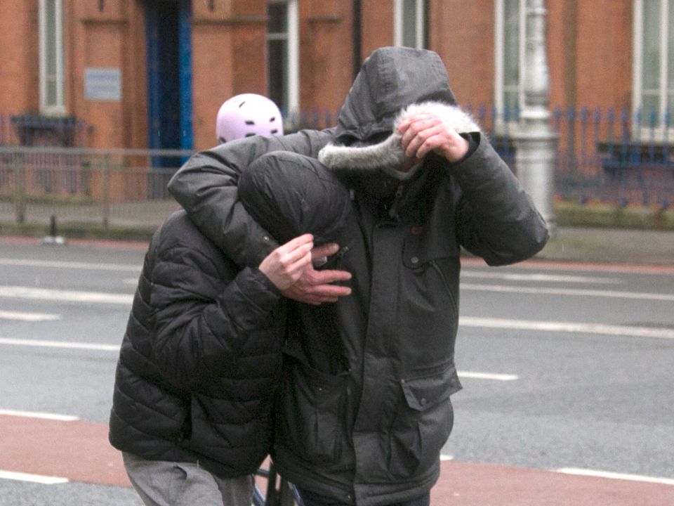 Darragh Lyons (left) leaves court. Picture: Collins