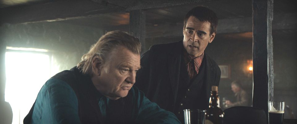 Colin Farrell as Padraic and Brendan Gleeson as Colm in the Banshees of Inisherin